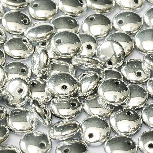 Lentil Bead 6mm x 3mm - 1 Hole - Jet Labrador Full - LEN6-23980-27000 - 50 Bead Bag