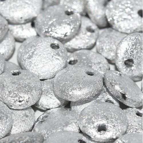 Lentil Bead 6mm x 3mm - 1 Hole - Jet Labrador Full Etched - LEN6-23980-27080 - 50 Bead Bag