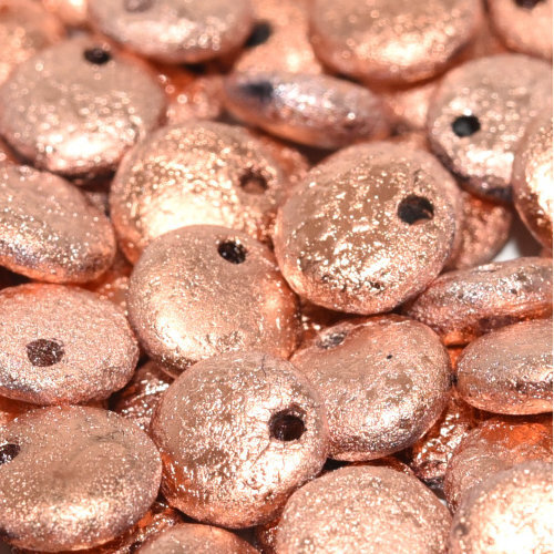 Lentil Bead 6mm x 3mm - 1 Hole - Jet Capri Gold Full Etched - LEN6-23980-27180 - 50 Bead Bag