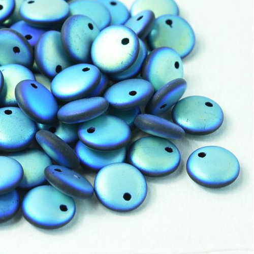 Lentil Bead 6mm x 3mm - 1 Hole - Jet AB Full Matte - LEN6-23980-28773 - 50 Bead Bag