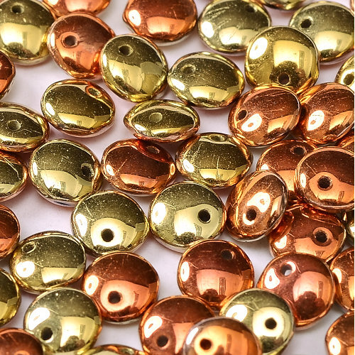 Lentil Bead 6mm x 3mm - 1 Hole - Jet California Gold Rush - LEN6-23980-98542