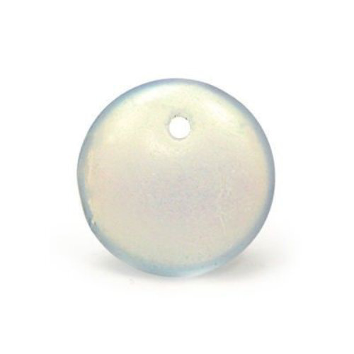 Lentil Bead 6mm x 3mm - 1 Hole -  Light Sapphire Frosted AB - LEN6-30020-28771