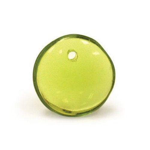Lentil Bead 6mm x 3mm - 1 Hole -  Olivine - LEN6-50230