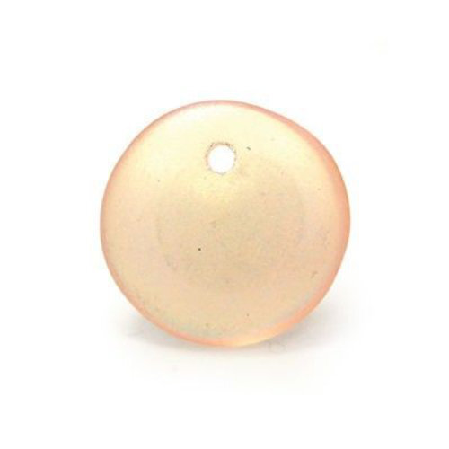 Lentil Bead 6mm x 3mm - 1 Hole -  Pink Frosted AB - LEN6-70110-28771