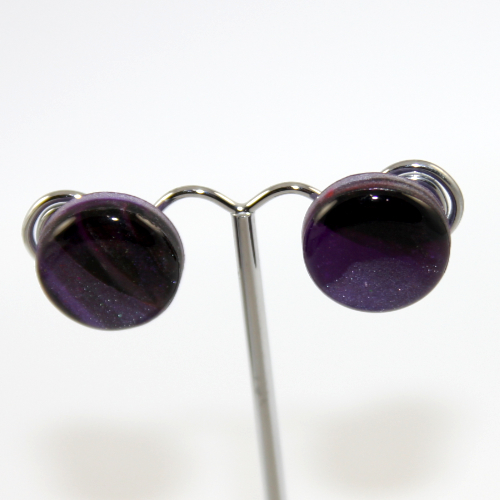Shades of Purple Polymer Clay Stud Earrings