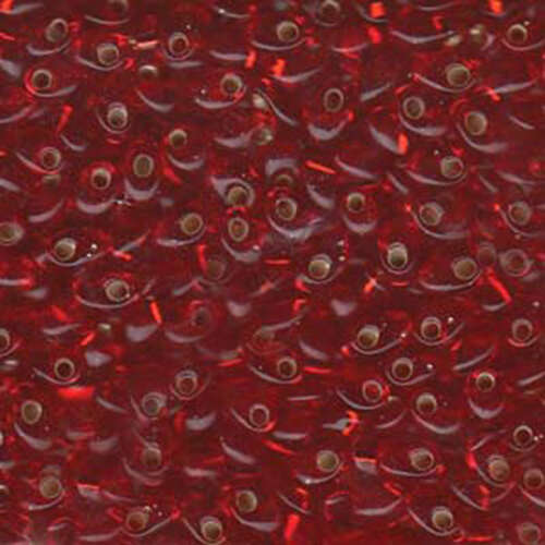 Miyuki 7mm Long Magatama Bead - LMA-10 - Silver Lined Flame Red