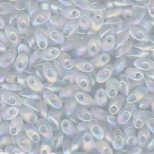 Miyuki 7mm Long Magatama Bead - LMA-131FR - Transparent Matte Crystal AB