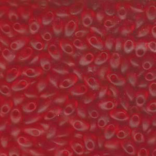 Miyuki 7mm Long Magatama Bead - LMA-140F - Transparent Matte Red Orange