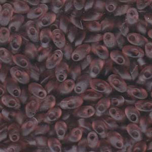 Miyuki 7mm Long Magatama Bead - LMA-142FR - Transparent Matte Smokey Amethyst AB