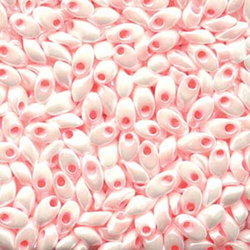 Miyuki 7mm Long Magatama Bead - LMA-427 - White Lined Pink