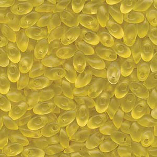Miyuki 7mm Long Magatama Bead - LMA-2101F - Matte Transparent Pale Yellow
