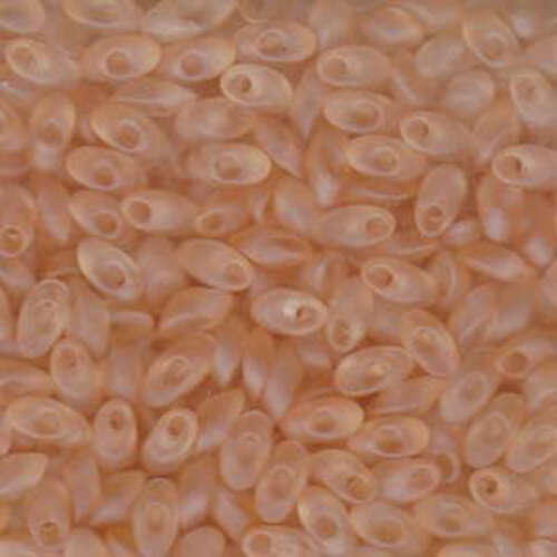 Miyuki 7mm Long Magatama Bead - LMA-2102F - Matte Transparent Light Peach