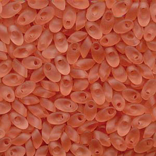 Miyuki 7mm Long Magatama Bead - LMA-2103F - Matte Transparent Rose