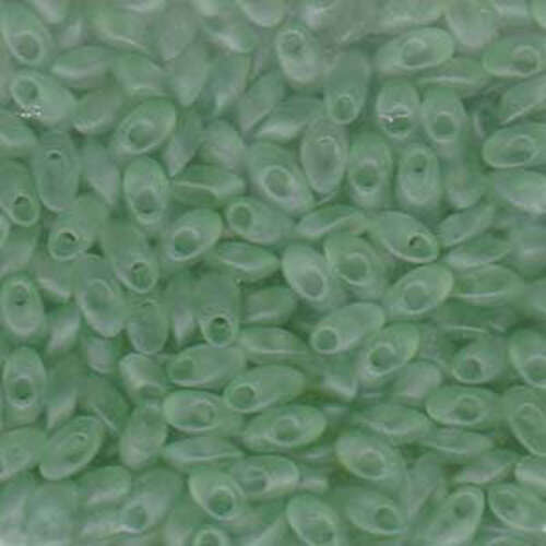 Miyuki 7mm Long Magatama Bead - LMA-2104F - Matte Transparent Sea Green