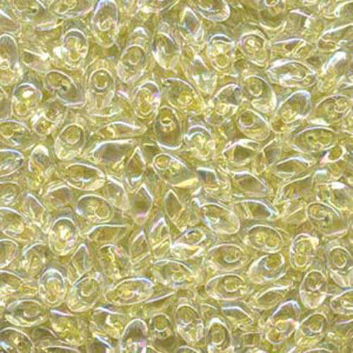 Miyuki 7mm Long Magatama Bead - LMA-2146 - Pale Yellow Lined Crystal AB