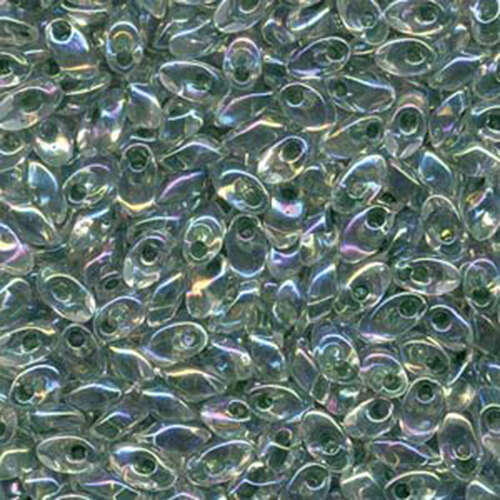 Miyuki 7mm Long Magatama Bead - LMA-2148 - Olive Green Lined Crystal AB