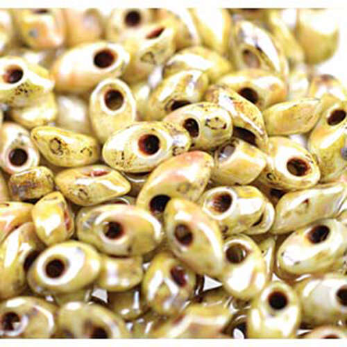 Miyuki 7mm Long Magatama Bead - LMA-4512L - Picasso Canary Yellow Luster