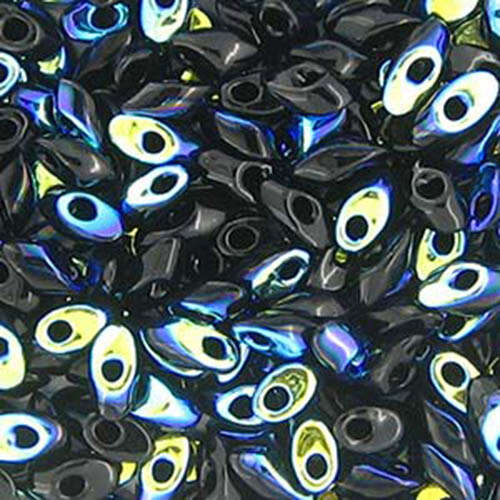 Miyuki 7mm Long Magatama Bead - LMA-4555 - Jet AB
