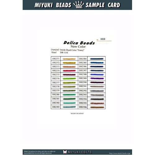 11/0 Delica Inside Dyed Colors “Fancy” Colour Chart