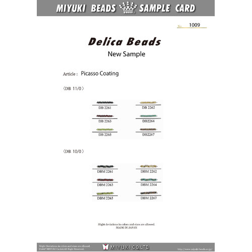 11/0 & 10/0 Delica Picasso Colour Chart
