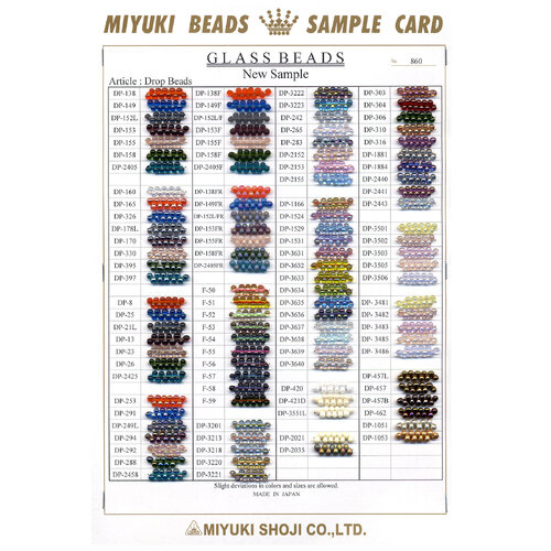 3.4mm Drop Bead Additional Colour Chart