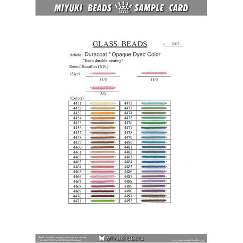 Duracoat® Opaque Dyed Colour Chart