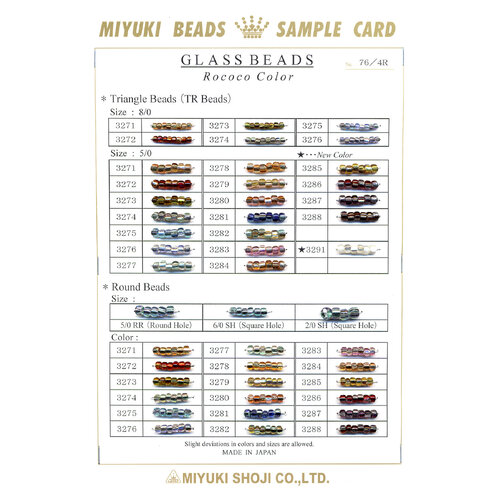 Rococo Bead Colour Chart