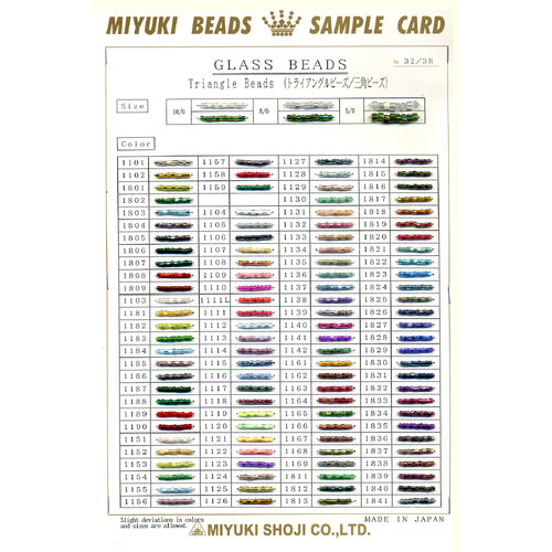 10/0, 8/0, 5/0 Triangle Bead Basic Colour Chart