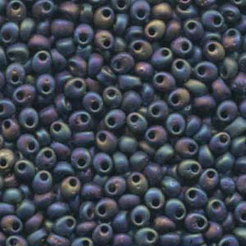Miyuki 4mm Magatama Bead - MA4-401FR - Matte Black AB