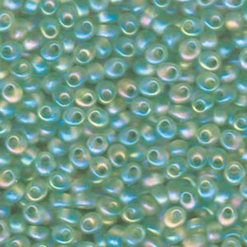 Miyuki 4mm Magatama Bead - MA4-2134F - Matte Transparent Sea Glass Green AB