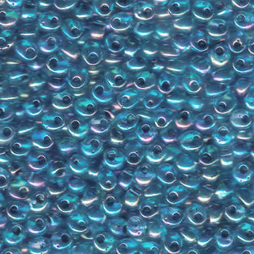 Miyuki 4mm Magatama Bead - MA4-2168 - Topaz Lined Transparent Aqua AB