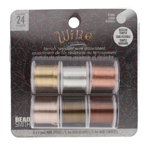 Tarnish Resistant Medium Temper Assorted 24 Gauge Round Wire