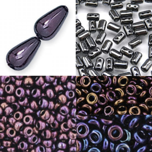 On A String - Tesselate Pendant & Earrings Workshop Kit - Eggplant