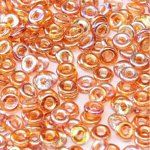  O Bead - Crystal Orange Rainbow - OB24-00030-98535