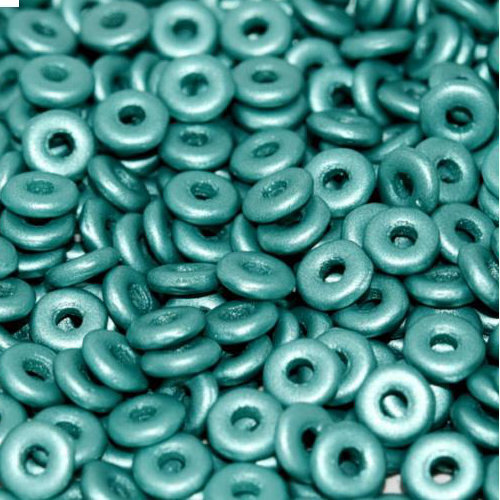  O Bead - Alabaster Metallic Emerald - OB24-02010-29455
