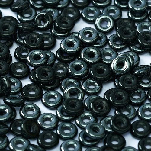  O Bead - Jet Vacuum Hematite - OB24-23980-27201