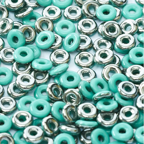  O Bead - Turquoise Green Chrome - OB24-63130-27401 - 5gm Bag