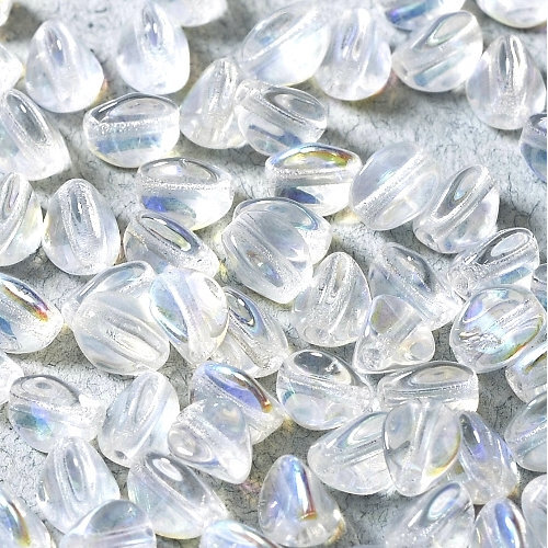 5mm x 3mm Pinch Bead - Crystal AB  - 00030-28701