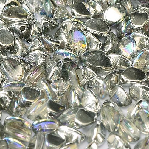 5mm x 3mm Pinch Bead - Crystal Silver Rainbow - 00030-98530