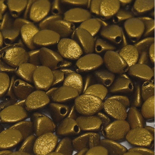 5mm x 3mm Pinch Bead -  Brass Gold Etched - 01740E