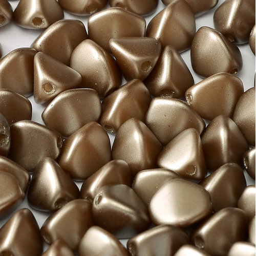 5mm x 3mm Pinch Bead - Alabaster Pastel Light Brown - 02010-25005