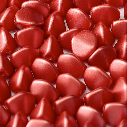 5mm x 3mm Pinch Bead - Alabaster Pastel Dark Coral - 02010-25010