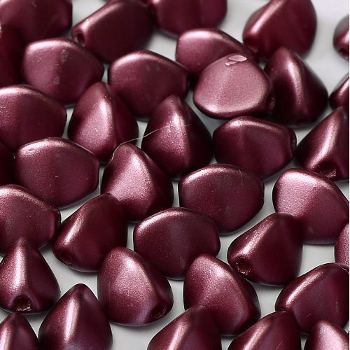5mm x 3mm Pinch Bead - Alabaster Pastel Burgundy - 02010-25031