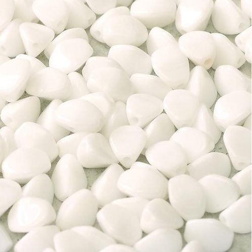 5mm x 3mm Pinch Bead - Chalk White  - 03000