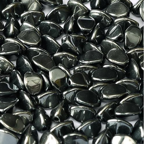 5mm x 3mm Pinch Bead - Jet Vacuum Hematite Full - 23980-27200