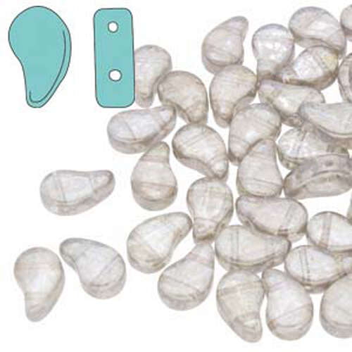 Paisley Duo 8mm x 5mm - Crystal Gleam White Glaze - PD8500030-65501