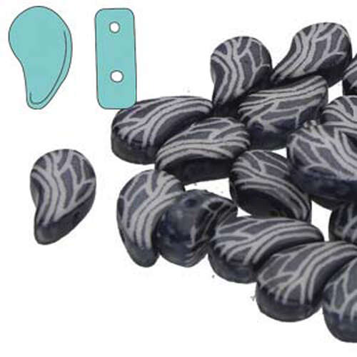 Paisley Duo 8mm x 5mm - Laser Dargon Wing Black & White - PD8502010-24600DW