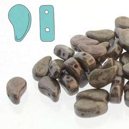 Paisley Duo 8mm x 5mm - Chalk Jet Luster - PD8503000-14449