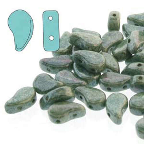 Paisley Duo 8mm x 5mm - Chalk Green Luster - PD8503000-14459