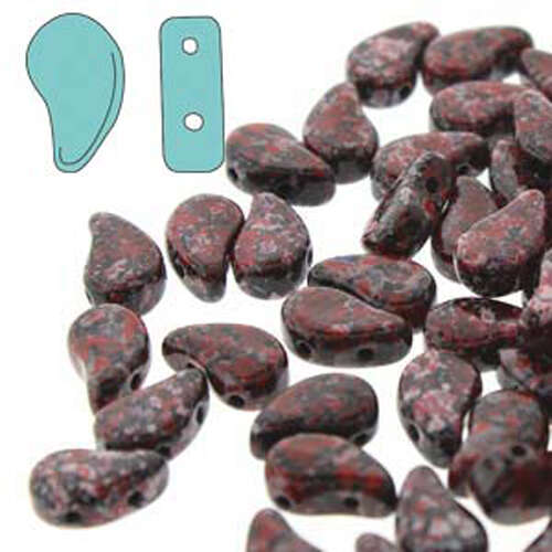 Paisley Duo 8mm x 5mm - Jet Red Yellow Confetti - PD8523980-24401